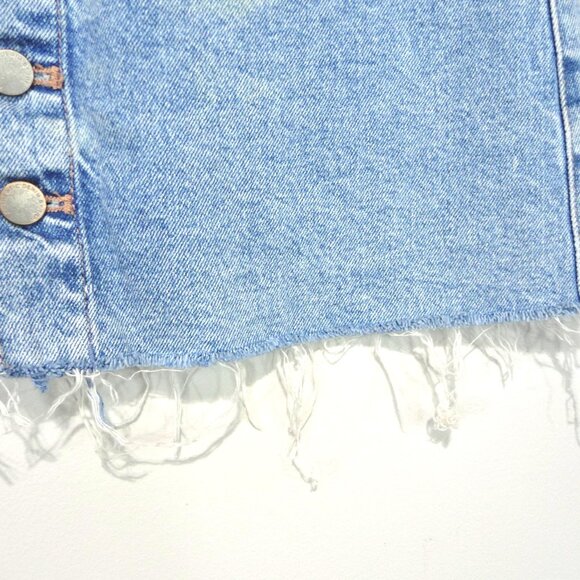 ZARA BUTTON FRONT DENIM MINI SKIRT MEDIUM - Picture 4 of 8